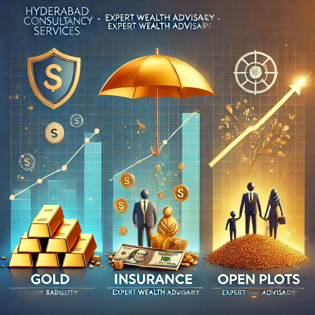 What is the difference between Gold, Insurance, and Open plots?