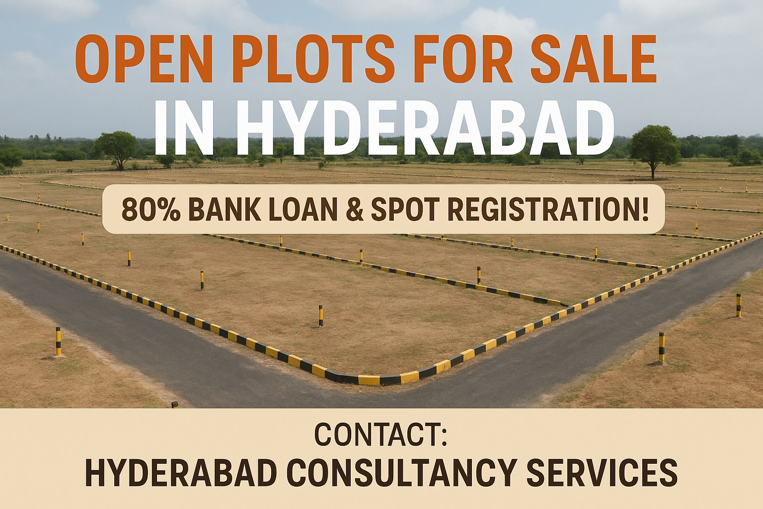 Open Plots for Sale in Hyderabad – 80% Bank Loan & Spot Registration!