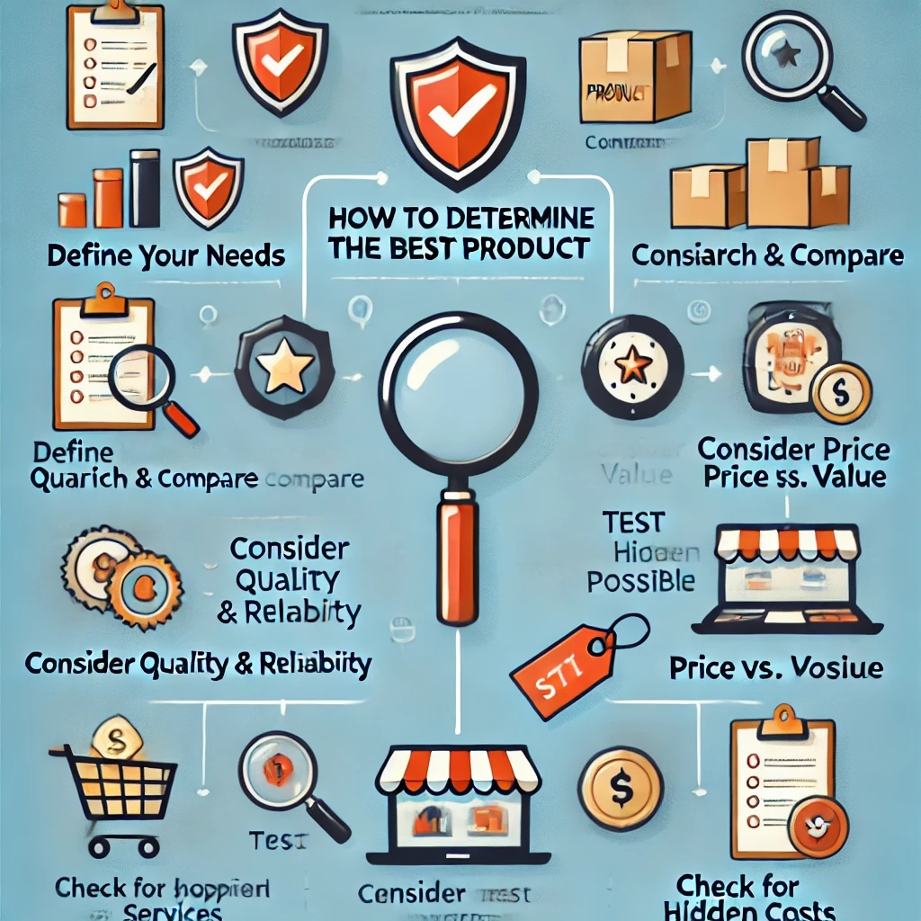 Determining the best product depends on various factors, including personal needs, budget, and product quality. Here’s a structured approach to making the best choice: